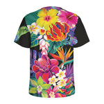 Tropical Hummingbird Print Men's Sports T-Shirt