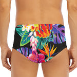 Tropical Hummingbird Print Men's Triangle Swim Briefs