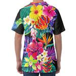 Tropical Hummingbird Print Men's Velvet T-Shirt