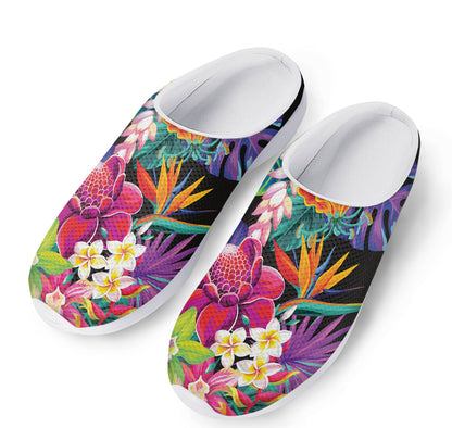 Tropical Hummingbird Print Mesh Casual Shoes