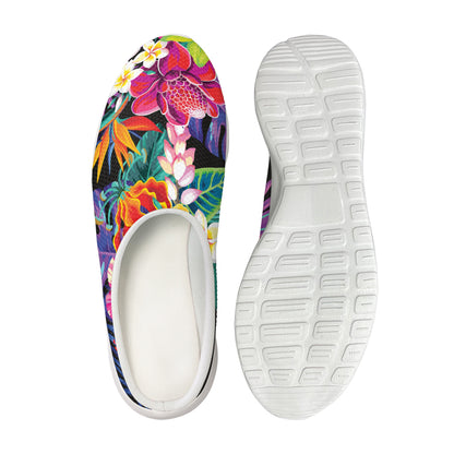 Tropical Hummingbird Print Mesh Casual Shoes