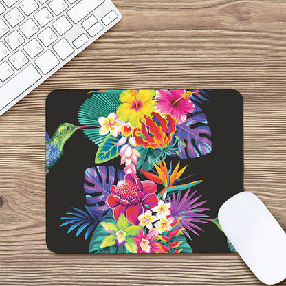 Tropical Hummingbird Print Mouse Pad