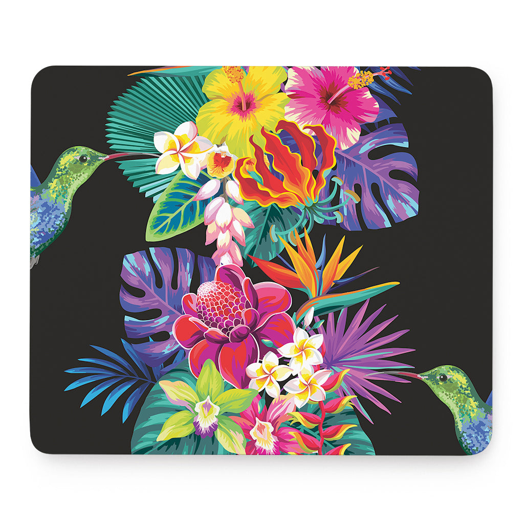 Tropical Hummingbird Print Mouse Pad