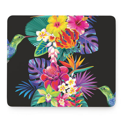 Tropical Hummingbird Print Mouse Pad