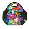 Tropical Hummingbird Print Neoprene Lunch Bag