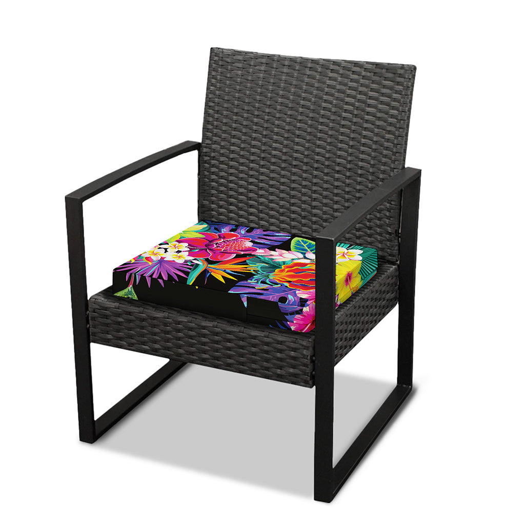 Tropical Hummingbird Print Outdoor Seat Cushion Cover
