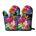 Tropical Hummingbird Print Oven Mitts