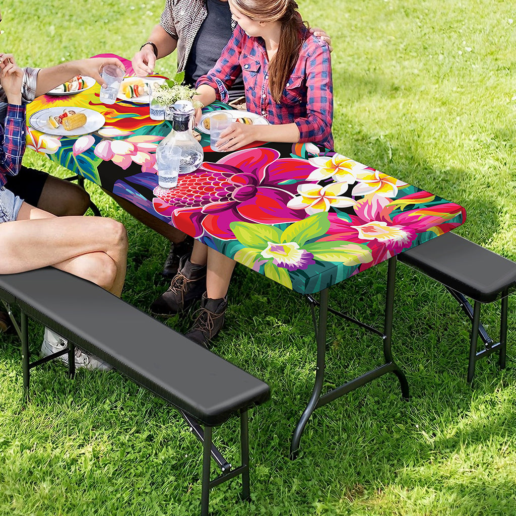 Tropical Hummingbird Print Picnic Table Cover