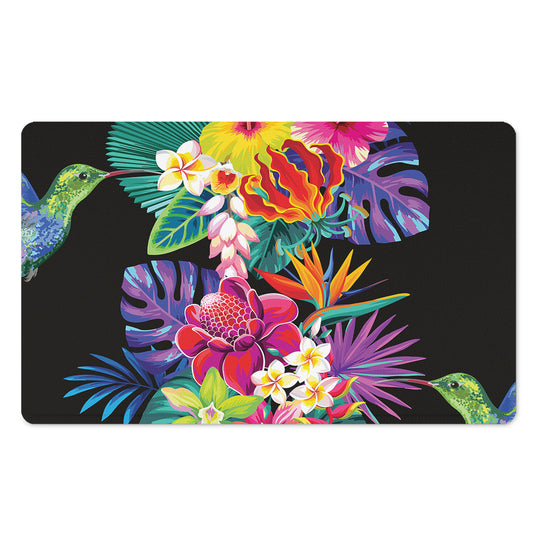 Tropical Hummingbird Print Polyester Doormat