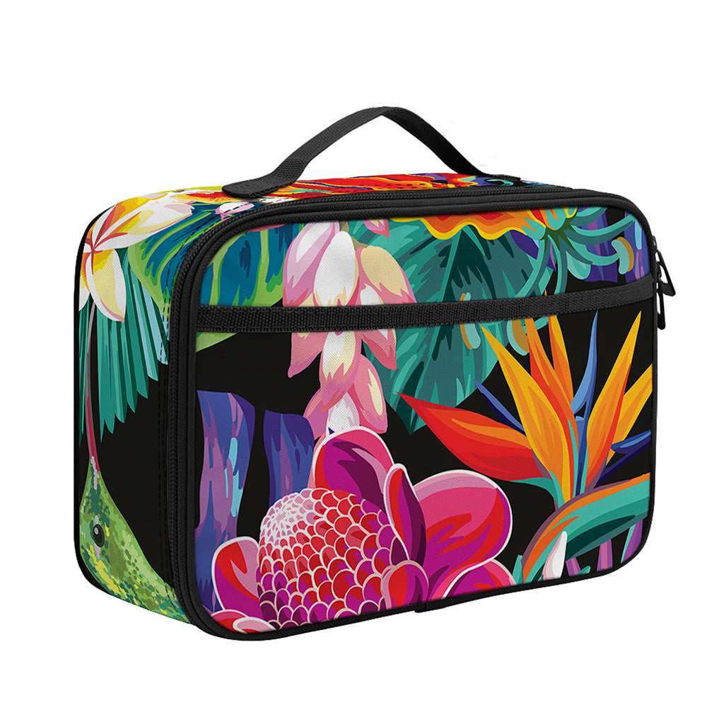 Tropical Hummingbird Print Portable Lunch Bag