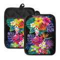 Tropical Hummingbird Print Pot Holders With Pocket