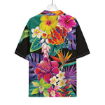 Tropical Hummingbird Print Rayon Hawaiian Shirt