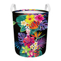 Tropical Hummingbird Print Round Laundry Basket