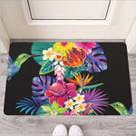 Tropical Hummingbird Print Rubber Doormat