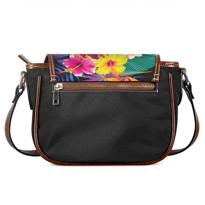 Tropical Hummingbird Print Saddle Bag