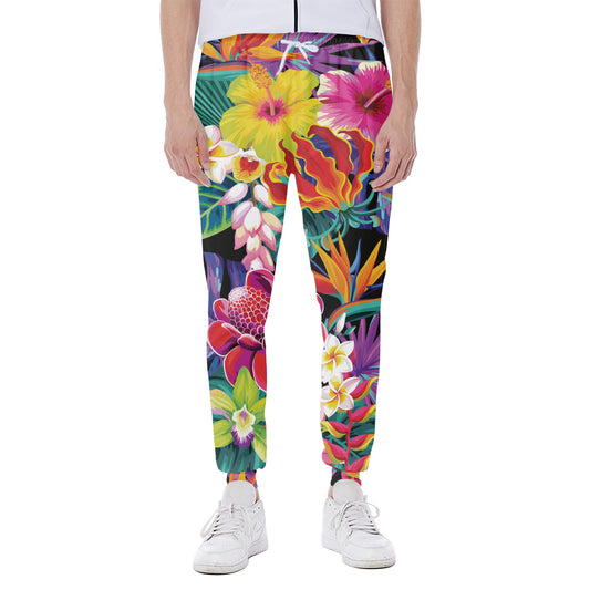 Tropical Hummingbird Print Scuba Joggers