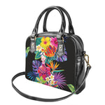 Tropical Hummingbird Print Shoulder Handbag