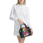 Tropical Hummingbird Print Shoulder Handbag