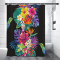 Tropical Hummingbird Print Shower Curtain