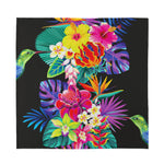 Tropical Hummingbird Print Silk Bandana