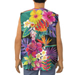 Tropical Hummingbird Print Sleeveless Baseball Jersey