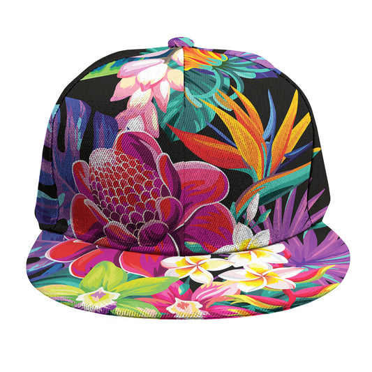 Tropical Hummingbird Print Snapback Cap