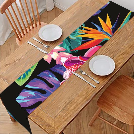 Tropical Hummingbird Print Table Runner