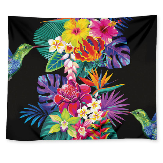 Tropical Hummingbird Print Tapestry