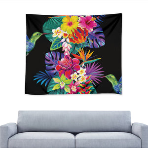 Tropical Hummingbird Print Tapestry