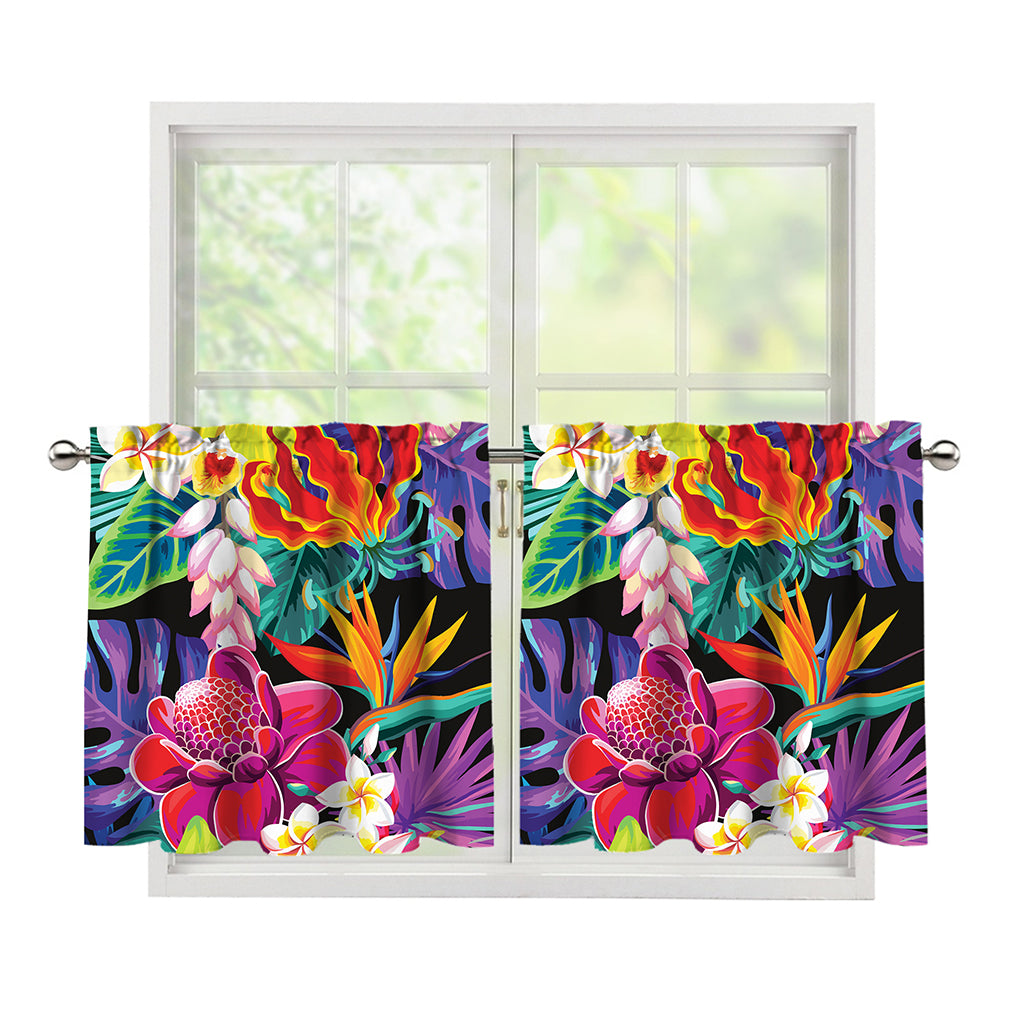 Tropical Hummingbird Print Tier Curtains
