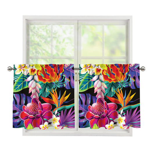 Tropical Hummingbird Print Tier Curtains
