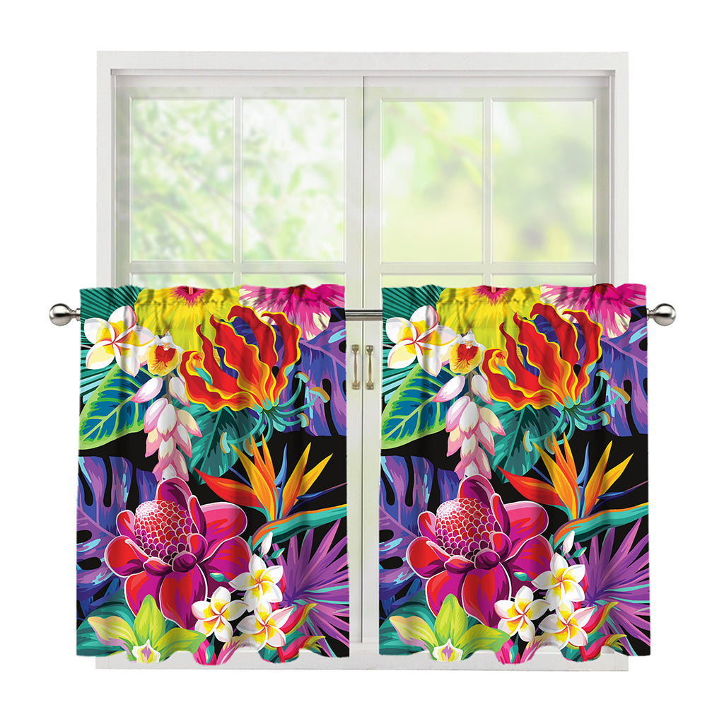 Tropical Hummingbird Print Tier Curtains