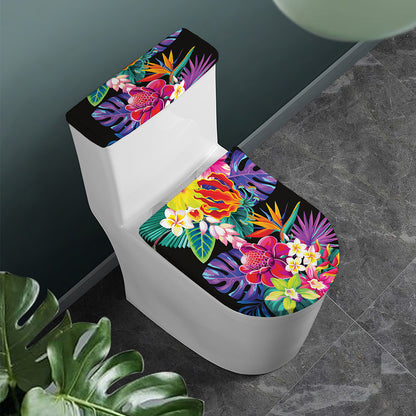 Tropical Hummingbird Print Toilet Lid And Tank Cover Set