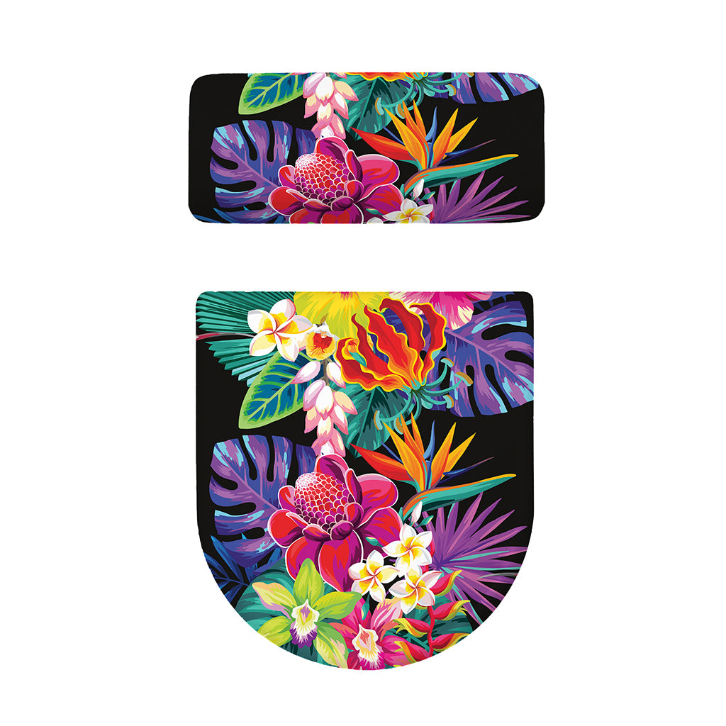 Tropical Hummingbird Print Toilet Lid And Tank Cover Set