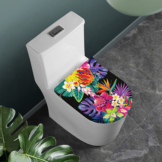 Tropical Hummingbird Print Toilet Lid Cover