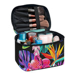 Tropical Hummingbird Print Travel Makeup Bag