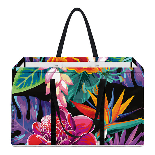 Tropical Hummingbird Print Utility Tote Bag