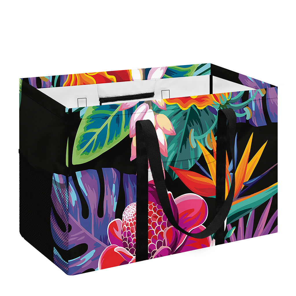 Tropical Hummingbird Print Utility Tote Bag