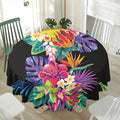 Tropical Hummingbird Print Waterproof Round Tablecloth