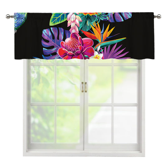 Tropical Hummingbird Print Window Valance