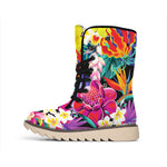 Tropical Hummingbird Print Winter Boots