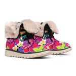Tropical Hummingbird Print Winter Boots