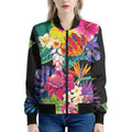 Tropical Hummingbird Print Women's Bomber Jacket