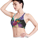 Tropical Hummingbird Print Women's Sports Bra