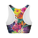 Tropical Hummingbird Print Women's Sports Bra