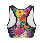 Tropical Hummingbird Print Women's Sports Bra