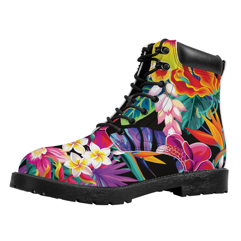 Tropical Hummingbird Print Work Boots
