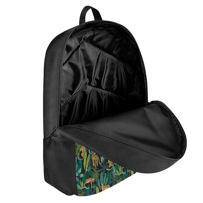 Tropical Jaguar Pattern Print 17 Inch Backpack