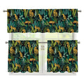 Tropical Jaguar Pattern Print 3 Piece Kitchen Curtains