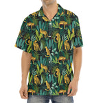 Tropical Jaguar Pattern Print Aloha Shirt